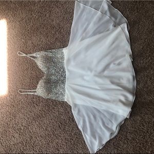 Jovani White short prom/ pageant gown